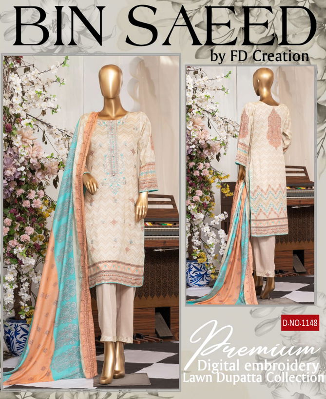 Bin Saeed Vol 1 Wholesale Karachi Cotton Dress Material Catalog
